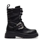 Versace Jeans Couture Svarta Ankelboots för Kvinnor med 5 cm Klack Bla...