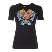 Versace Jeans Couture Regalia Logo Print T-Shirt Black, Dam