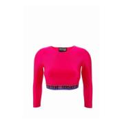 Versace Jeans Couture Snygg långärmad T-shirt för kvinnor Pink, Dam