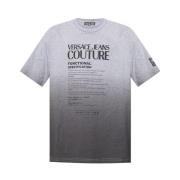 Versace Jeans Couture Tryckt T-shirt med Logo Print Gray, Herr