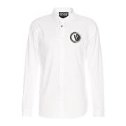 Versace Jeans Couture Vit Skjorta med Logotryck för Män White, Herr