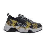 Versace Jeans Couture Barocco Print Lädersneakers för Män - Storlek 42...