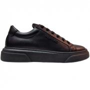 Valentino by Mario Valentino Svarta lädersneakers Black, Herr