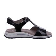 ara Flat Sandals Black, Dam