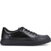 Rieker Svarta Läder Sneakers för Män Black, Herr