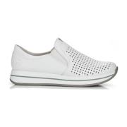 Rieker Vita Läder Sneakers för Kvinnor White, Dam