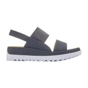 Rieker Blåa Platta Sandaler för Kvinnor Blue, Dam