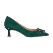 Alma EN Pena Högklackade skor med fyrkantig strassdekoration Green, Da...