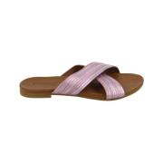 Inuovo Livliga Läderplatta Sandaler Pink, Dam