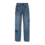 Ganni Straight leg jeans Blue, Dam