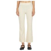 Ganni Korta stretch seersuckerbyxor Beige, Dam