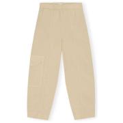 Ganni Stiliga Breda Cargo Byxor Beige, Dam