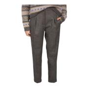 Brunello Cucinelli Flanellbyxor med hög midja och sportig stil Gray, D...