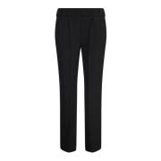 Brunello Cucinelli Slim-Fit Svarta Byxor med Elastisk Midja Black, Dam