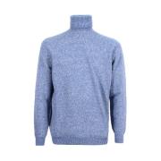 Brunello Cucinelli Ljusblå/Grå Alpacka Blandning Sweaters Blue, Herr