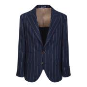 Brunello Cucinelli Blå Pinstripe Skräddarsydd Jacka Blue, Herr