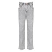 Brunello Cucinelli Straight Leg High Waist Jeans Gray, Dam