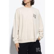 Palm Angels Sweatshirt med logotyp Beige, Herr