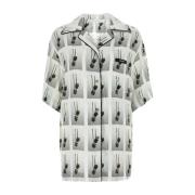 Palm Angels Stilfull Viskos Pyjama Skjorta Multicolor, Dam
