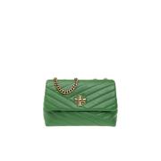 Tory Burch Vadderad axelväska Kira Small Green, Dam