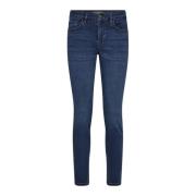 MOS MOSH Slim-Fit High Rise Blå Jeans med Broderi Blue, Dam