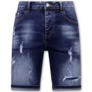 Enos Avslappnande Denim Shorts - 9039 Blue, Herr