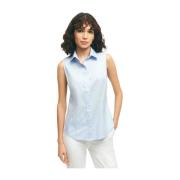 Brooks Brothers Sleeveless Tops Blue, Dam