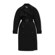 Stella McCartney Bomullstrenchcoat Black, Dam