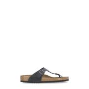 Birkenstock Gizeh Oiled Leather Sandaler Black, Herr