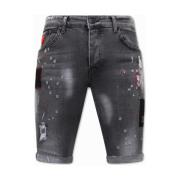 Local Fanatic Män Shorts Stretch Slim Fit -1032-Sh Gray, Herr