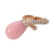 Chantecler Harmonisk Stilring i Roséguld med Diamanter och Rosa Opal P...