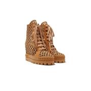 Casadei Stiliga Reticulerade Sneakers Brown, Dam