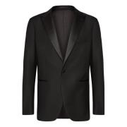 Boggi Milano Svart ull tuxedo jacka med peak-revers Black, Herr