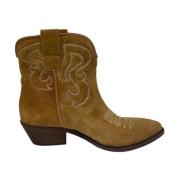 Gisel Moire Cowboy Boots Beige, Dam