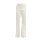 Mother Ecru Denim Jeans med Raka Ben Beige, Dam