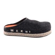 Marni Svarta Ss23 Rafia Mules - Stiliga damsandaler Black, Dam