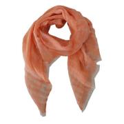 Malo Orange Vit Linne Shawl Hals Sjal Orange, Dam