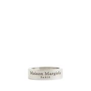 Maison Margiela Silver Logo Ring Gray, Unisex