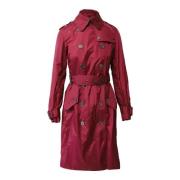 Burberry Vintage Pre-owned Polyester ytterklder Red, Dam