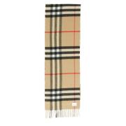 Burberry Rutig Cashmere Stickad Halsduk Beige, Dam