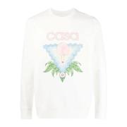 Casablanca Organisk Bomull Memphis Tryckt Sweatshirt White, Herr