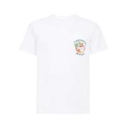 Casablanca Tryckt Logotyp T-shirt White, Herr