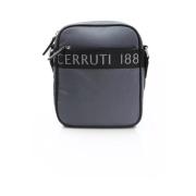 Cerruti 1881 Grå Nylon Messenger Väska med Dragkedja Gray, Herr