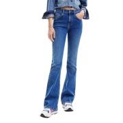 Desigual Flared Slim Jeans Blue, Dam