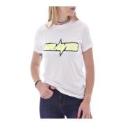 Diesel Fluo Tryckt Bomull T-shirt White, Dam