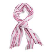 Gant Randig Linne och Bomullsscarf Pink, Dam