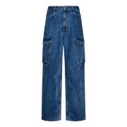 Givenchy Blå Denim Cargo Jeans för Män Blue, Herr