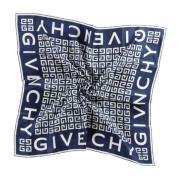 Givenchy Silkeslena halsdukar, Elegant och Lyxig 4G Motiv Foulard Blue...