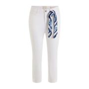 Guess Cropped Jeans White, Dam