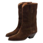 Isabel Marant Khakifärgade läderboots med liten klack Brown, Dam